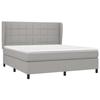 Maison Exclusive - Bed Slatted Base with Mattress Light Grey 160x200cm Fabric