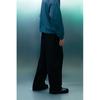 H M Twill Pants Loose Fit Black