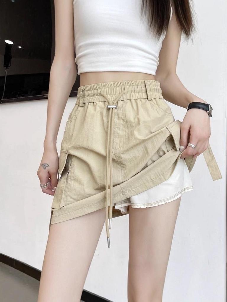 Korean-Style Women's Ultra-Thin Loose Mid-Length Wide-Leg Summer Skirt Shorts
