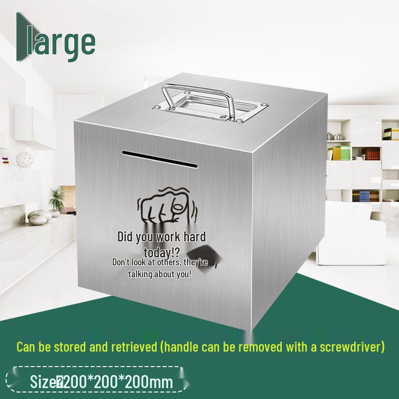 2026 Large Capacity Stainless Steel Piggy Bank for Adults - Secure Savings, Not for Kids