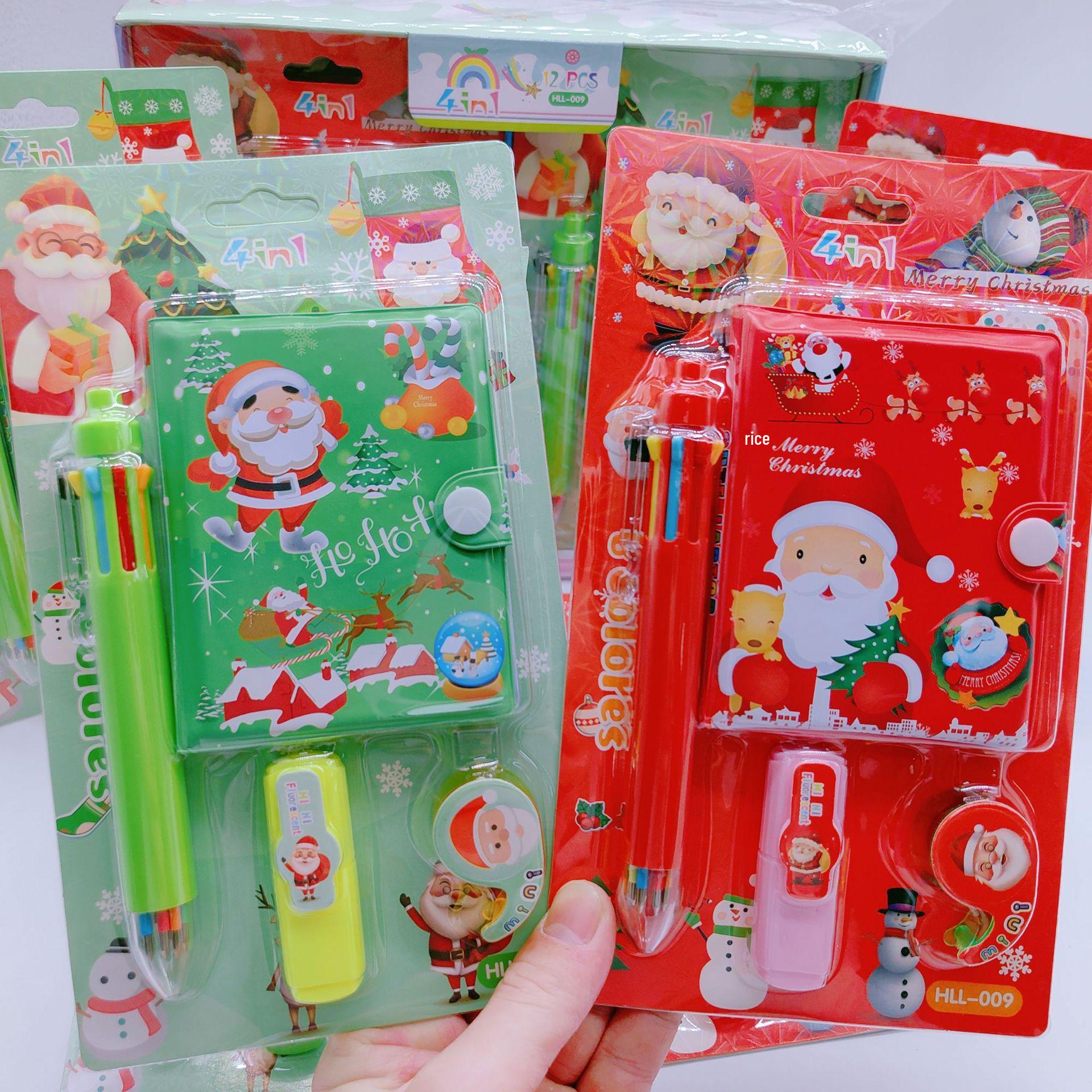 Children s Christmas Stationery Set: 4-Piece Holiday Notebook Kit for Kindergarten Christmas