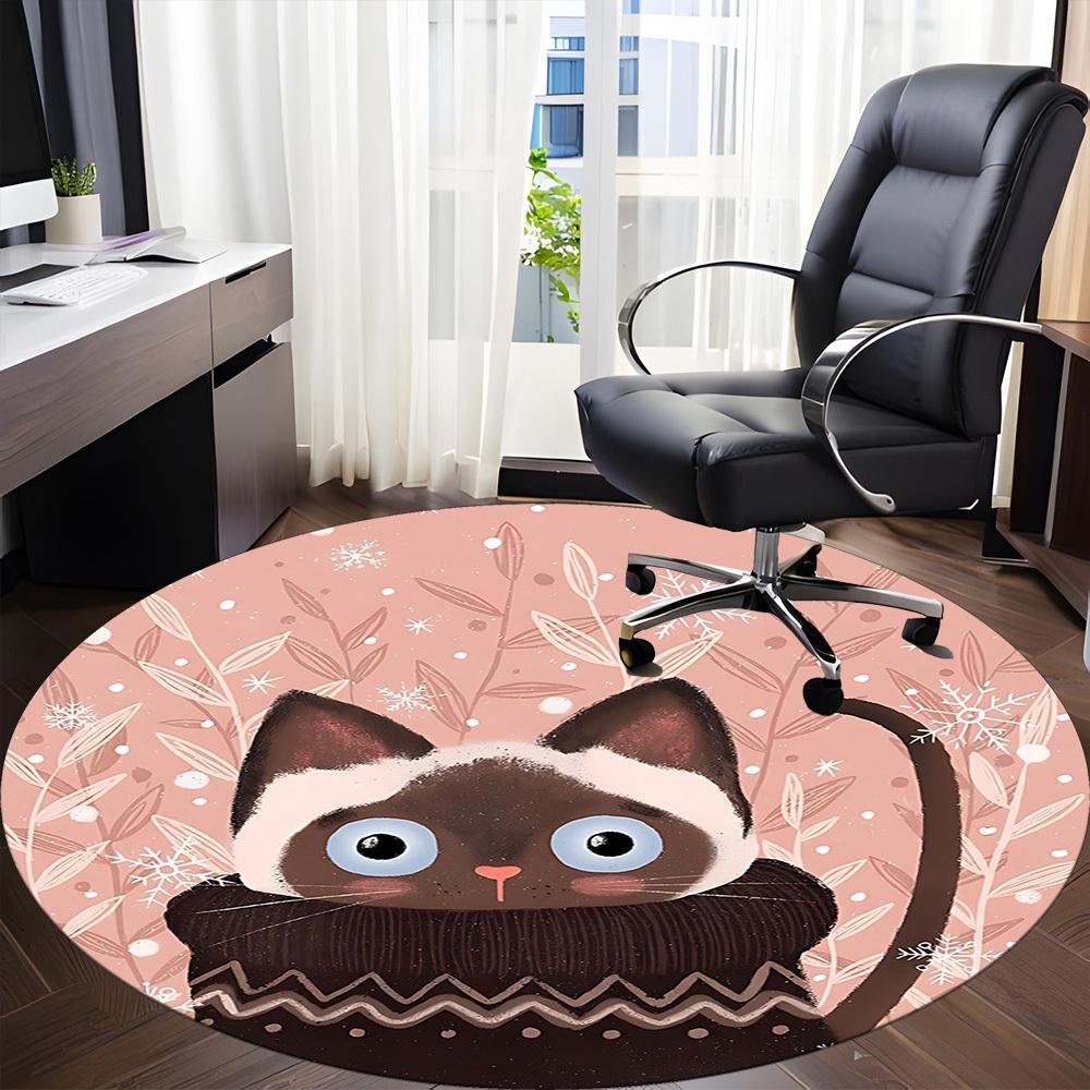 1pc Cat Winter Chair Carpet for Office - Durable, Ideal for Chair Mats, Stylish & Functional Decorative Rug yy260130083