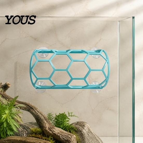 Wall Mounted Reptile Hide Honeycomb Climbing Shelf, Suction Cup Snake Tunnel Hide, Rest Platform Modular Terrarium Furniture for Ball Python,