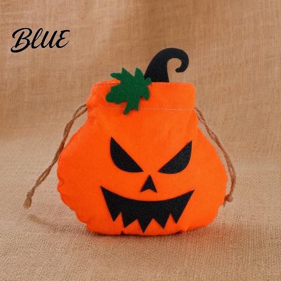 Pumpkin Candy Bag Halloween Drawstring for Kids Trick or Treat Bag Spooky Sack Reusable Non Woven Fabric Goodie Party Favors