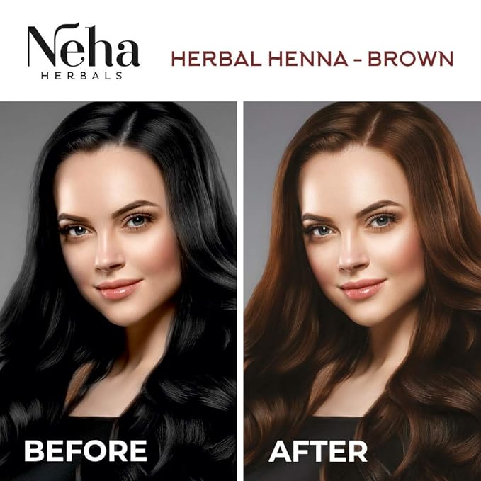 Neha Herbals Henna Hair Colour, 150g (Pack of 10) - Brown