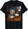 Pitbull som dricker öl Rolig Hund Meme T-shirt