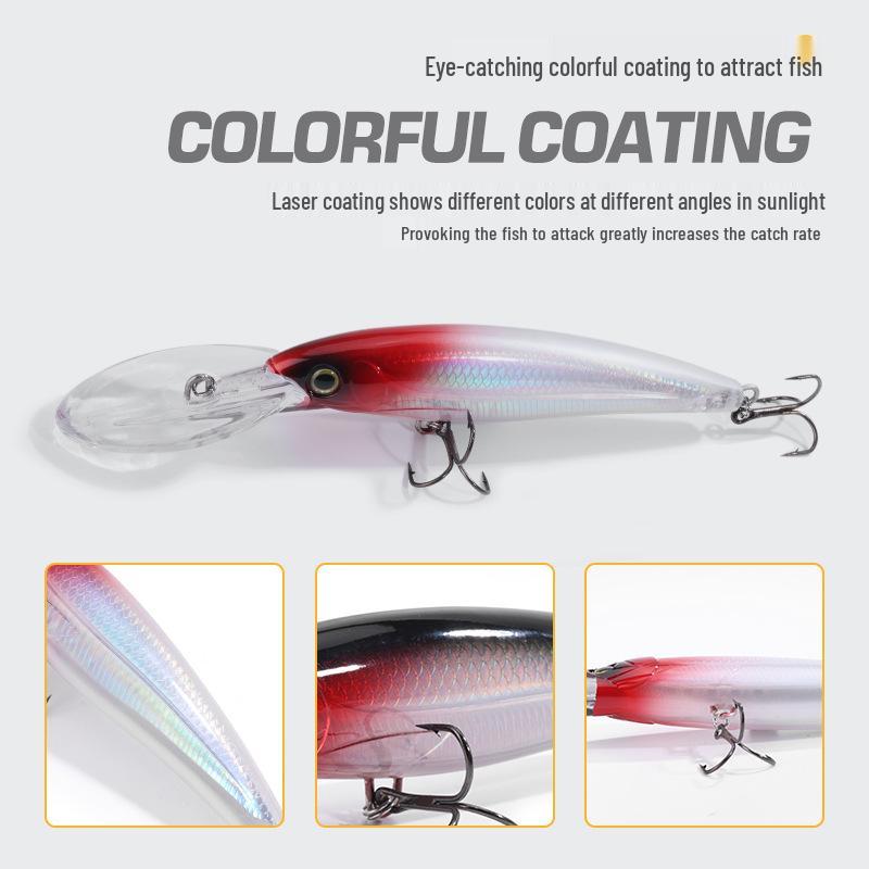 Wén Yáo Large Deep-Dive Minnow Fishing Lure, 70g/155mm, Silver Carp & Mackerel Bait with Hook