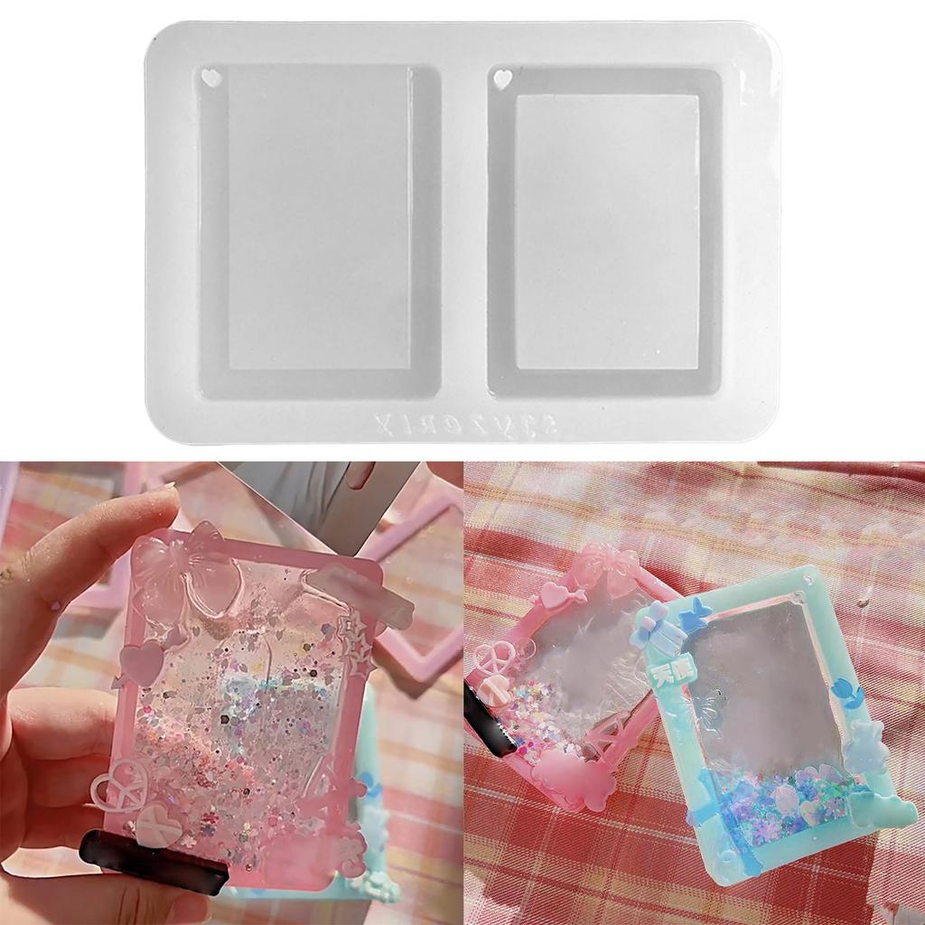 Card Sleeve Quicksand Photo Frame Mold Epoxy Silicone Mold Table Soft Ceramic Plaster Ornament Pendant Home Decoration
