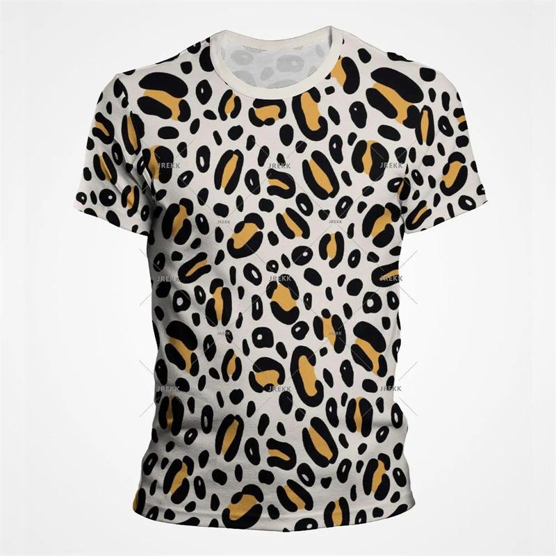 Leopard Print 3D Funny T Shirts for Men's And Women's Clothing Summer Short Sleeve T-Shirt Unisex Streetwear Oversize Tops Tees