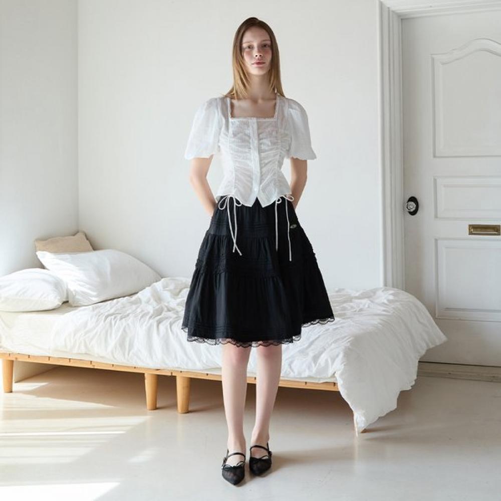 Egoist String Shirring Volume Blouse  Es2obl05 