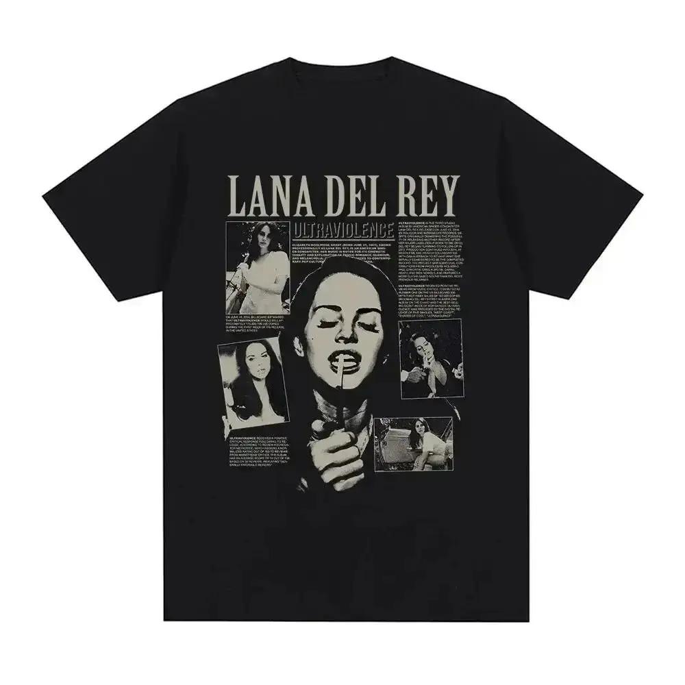 Lana Del Rey Iconic Vintage Portrait Graphic Print Oversized Streetwear Y2K Aesthetic Singer Fan Merch T-Shirt Top for Lana Del Rey Fans Music Lovers