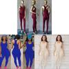 Us Sexy Damen Freizeit Ärmelloser Bodycon Strampler Overall Mit Eleganten Langen Hosen