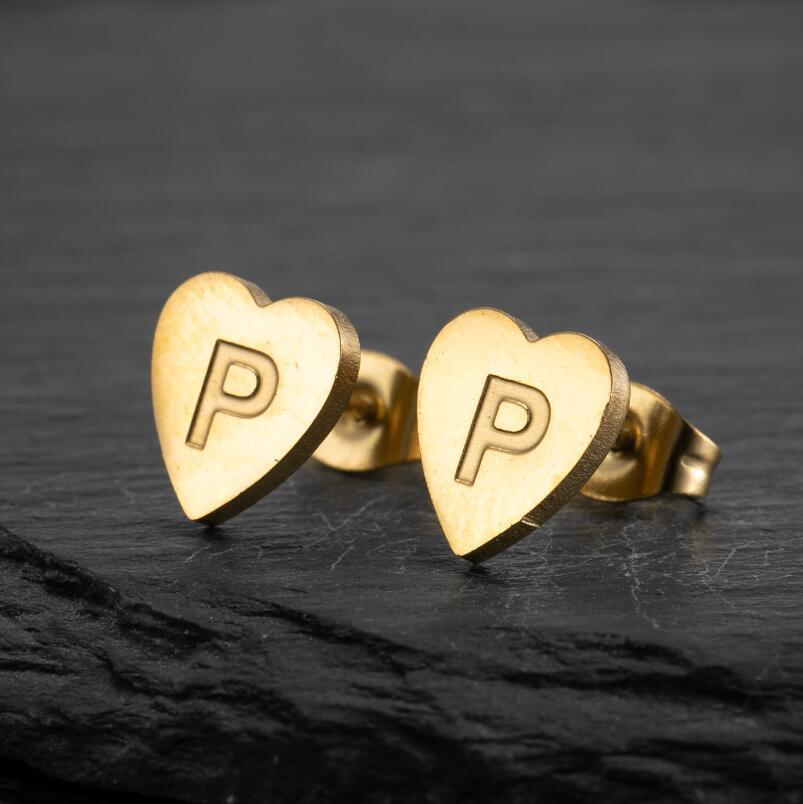 2025 Women's Retro Stainless Steel Alphabet Stud Earrings: Geometric & Simple Design