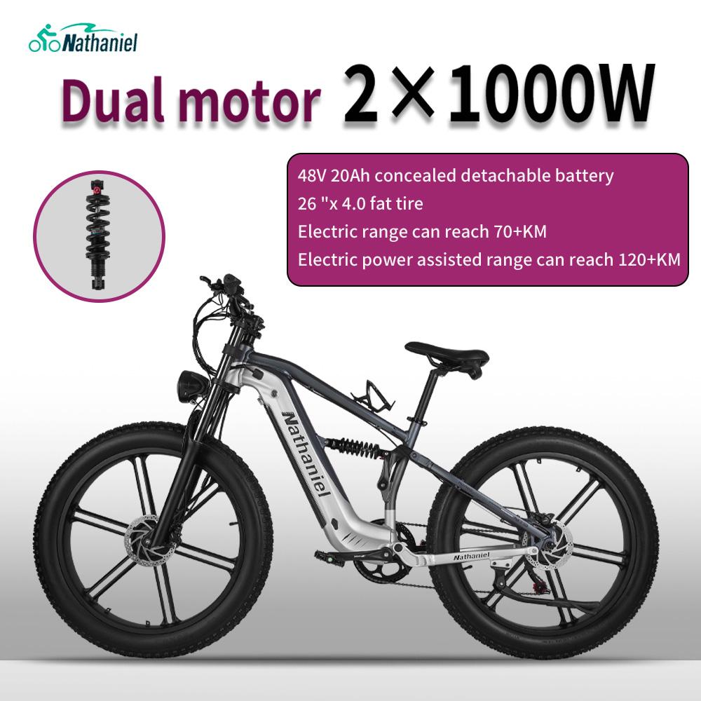 Nathaniel SYR09 E-bike,Dual motor,26*4.0Fat tire,All terrain off-road Ebike