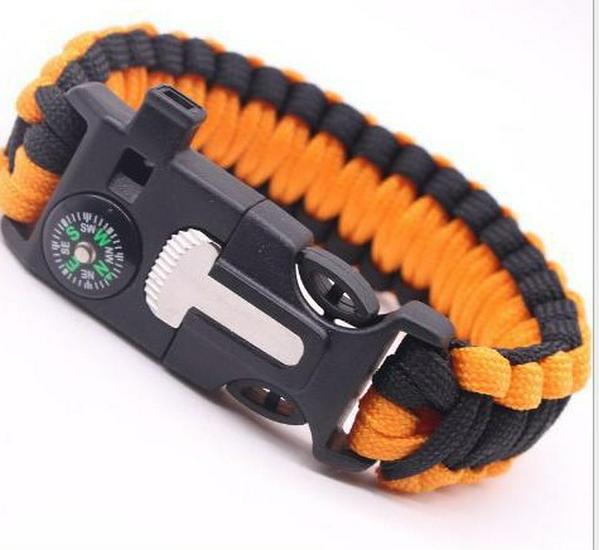 5-in-1 Multifunctional Survival Paracord Bracelet with Compass for Outdoor Travel and Climbing