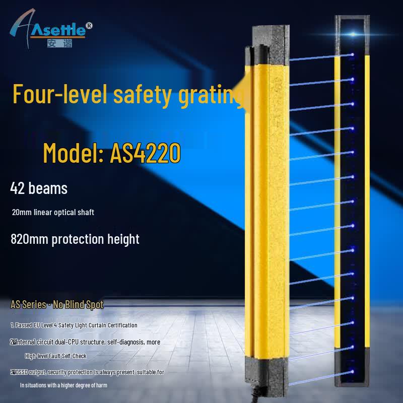 ASETTLE TYPE4 Photoelectric Safety Light Curtain 30x30mm, No Blind Zone