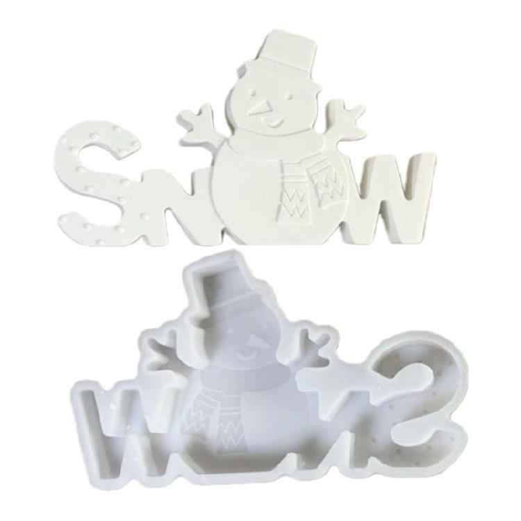 

Creative Snowman Snow Letter Sign Silicone Mold For Handmade Cement Plasters Figurine Holiday Gift Home Decors Projects 1