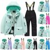 Laste mood Suusakomplekt Poiste ja tüdrukute paksendatud veekindel soe suusakostüüm Jope ja püksid komplekt