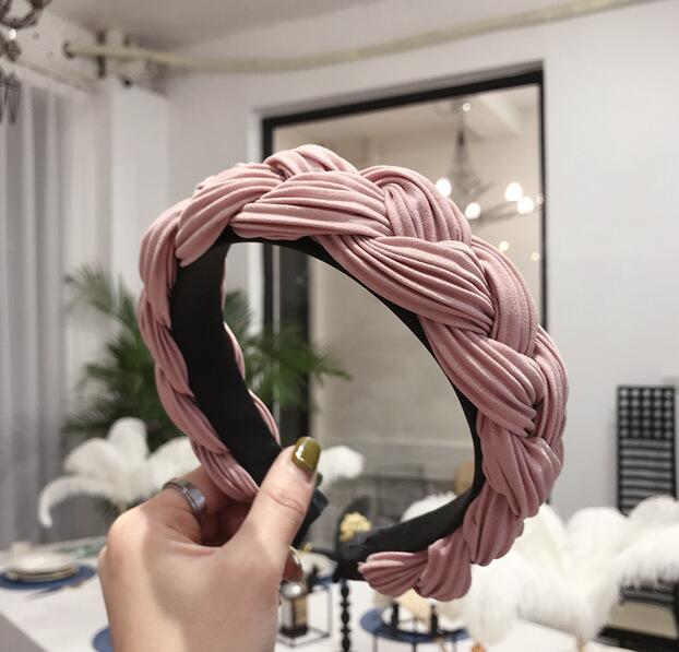 New Fashion Women Hairband Cross Knot Braid Headband Adult Autumn Winter Headwear Wide Side Turban Hair Accessories