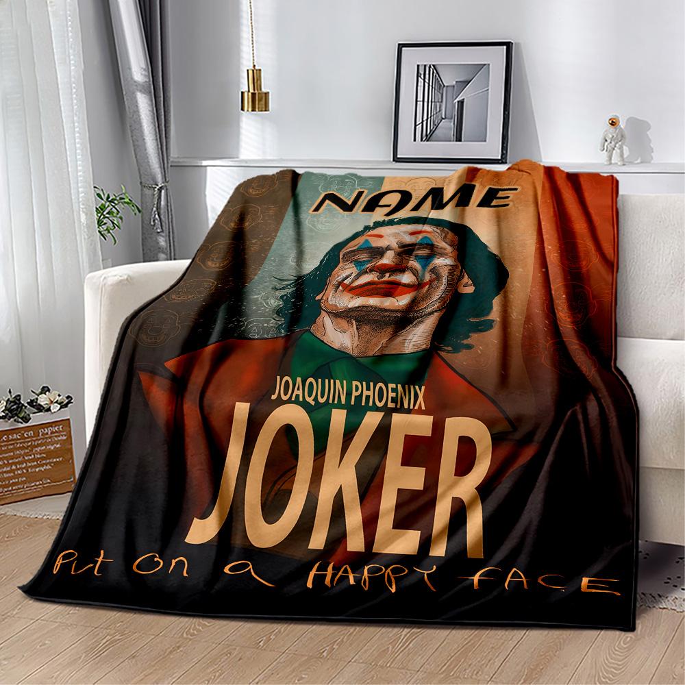 Joker: Dark Comedy Personalized Name Blanket Cozy Customizable Blanket Soft & Cozy Perfect for Nap Couch Sofa Chair Ideal for All Seasons