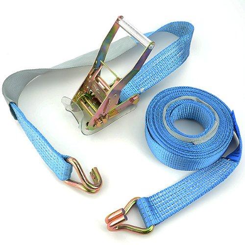 

Sanpo-yoshi Lashing Belt with Hook, 7m/50mm width, Breaking Load 4000kg, J-Hook Ratchet Belt, 50mm width, 7m, Cargo Tie-Down Belt, Easy to Use, Secure