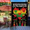 2D Flat, 2D Printing,1pc Juneteenth African American Pride Heart Art Courtyard Flag Double-Sided Garden Flag, Yard Decoration, Outdoor Decoration, Law