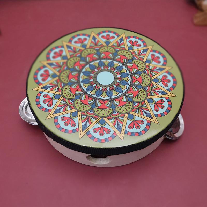 6-Inch Dunhuang Style Tambourine: Ancient Performance Hand Drum & Orff Instrument
