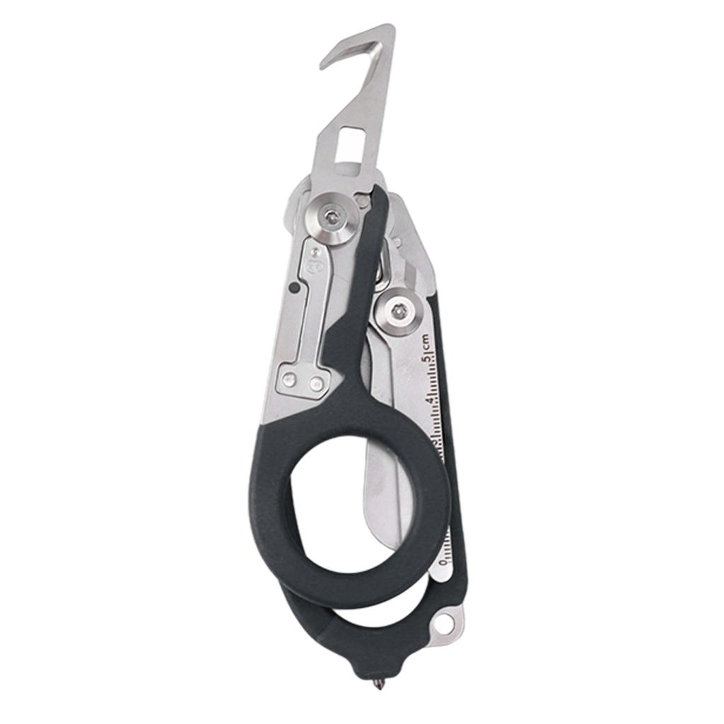 Emergency Response Shears Foldable Shear with Ring Cutter Glass Breaker Latching Function For