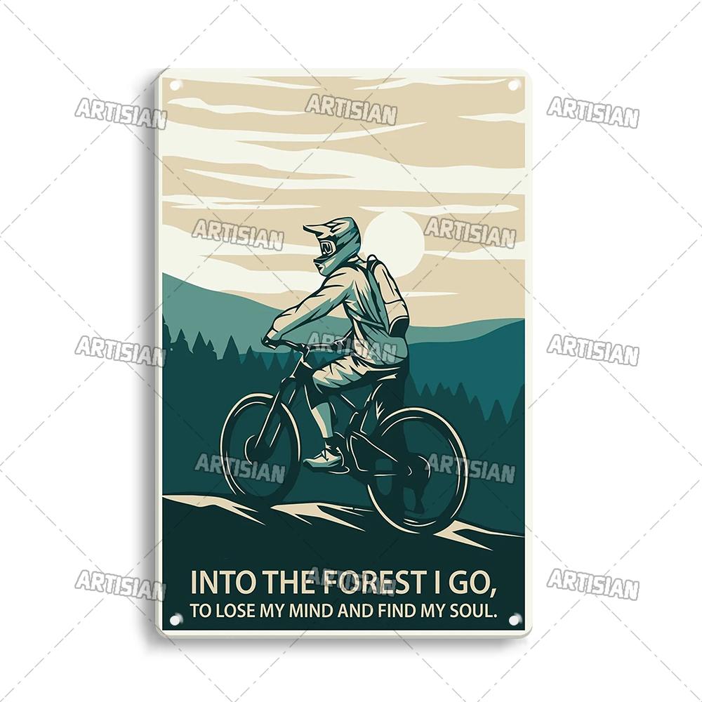 Artisian Cycling Metal Sign Bicycle Riding Tin Plaque Bike Decorative Poster Wall Decor Garage Bar Pub Club Hotel Cafe Kitchen
