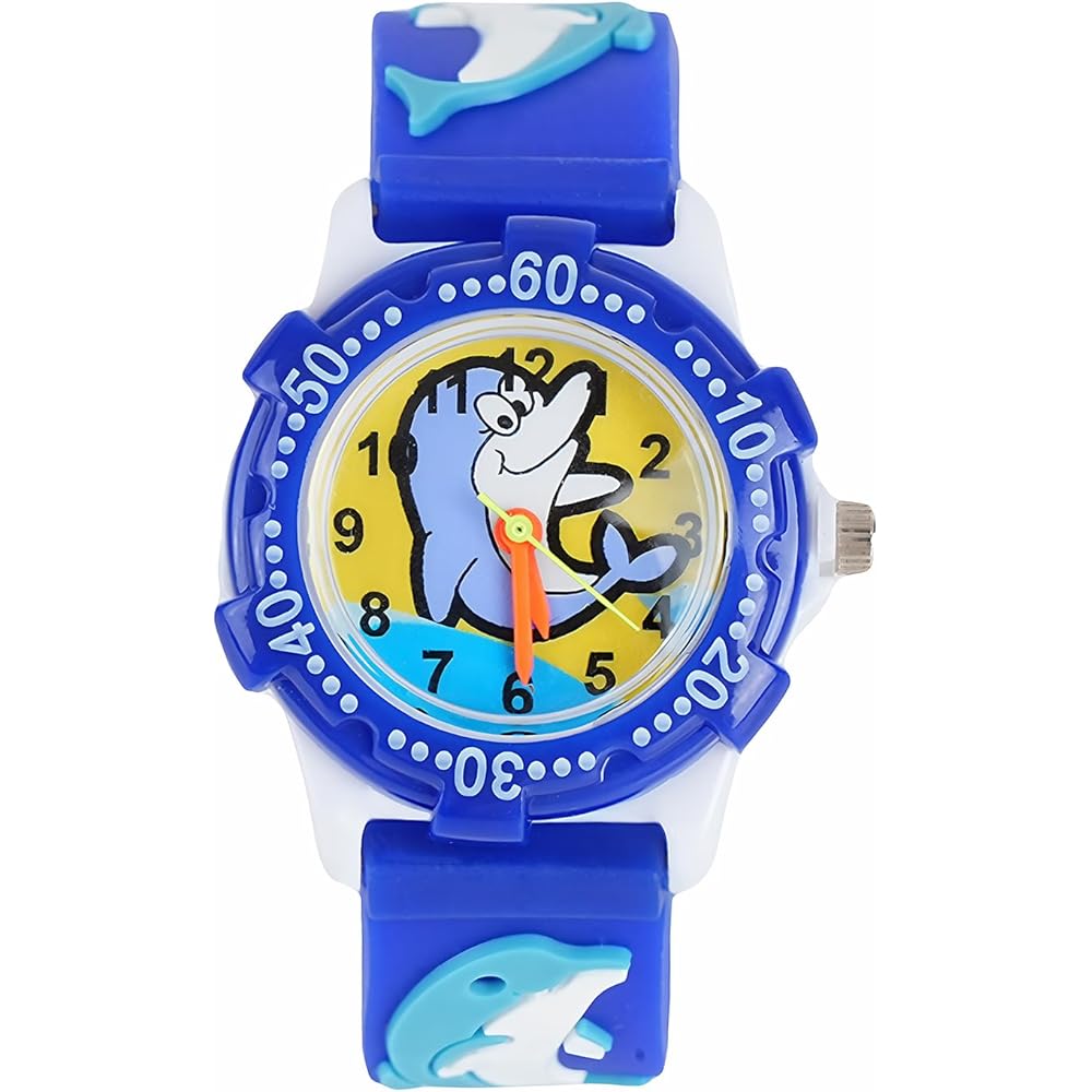 Maeau Kids Dinosaur Pattern Sports Watch Blue Shark Lightweight for School and Celebrations