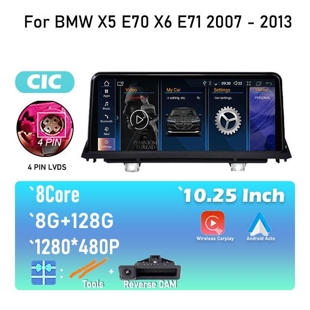 Android 14 For BMW X5 E70 X6 E71 2007 - 2013 Original CCC or CIC System Car Radio Stereo Video Player GPS Navigation Multimedia