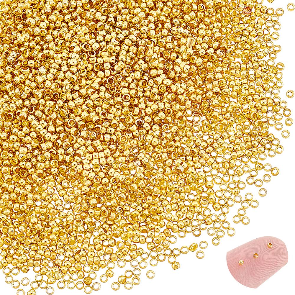 5000Pcs Rondelle Brass Crimp Beads, Rondelle, Golden, 1.5mm, Hole: 0.5mm, 5000pcs/set