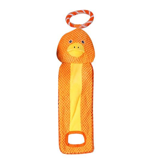 Plush Animal Dog Interactive Toy Stuffed Pig Rabbit Monkey Bird Tug of War Dog Boredom Toy Squeaky Dog Teething Cleaning Chew жёлтый