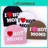В'язана шапка з написом I Hot Moms для осінньо-зимової вулиці, тепла