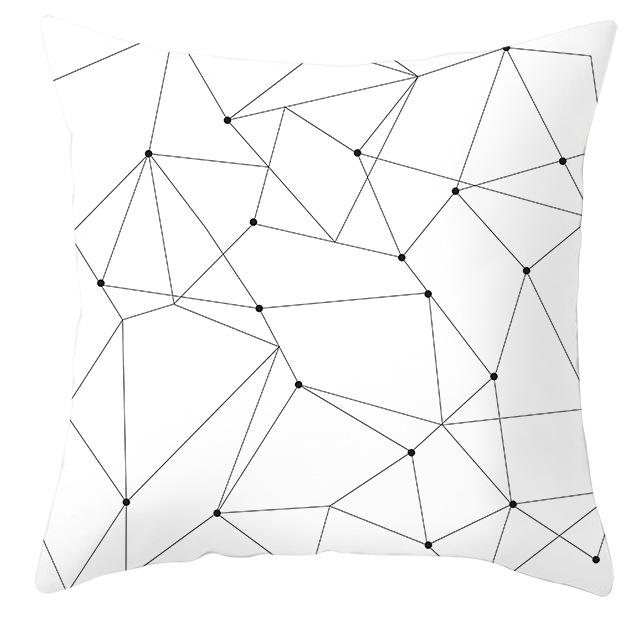 New Simple Black and White Plain Pillowcase Geometric Home Cushion Cover