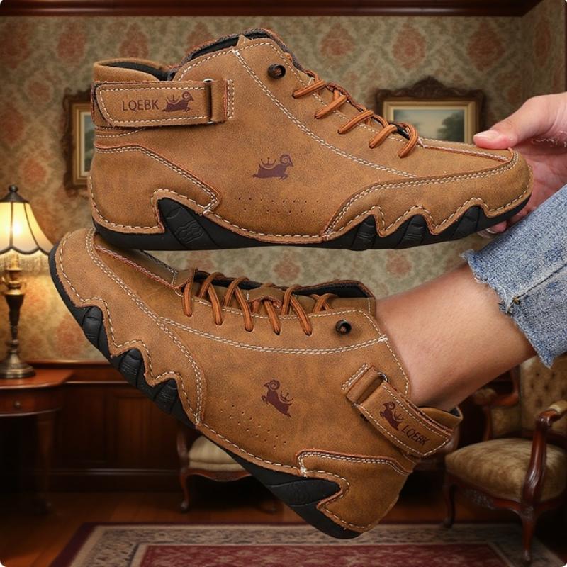 Women's Casual Bare Boots Fashionable Ankle Comfort Soft Soled High Top Shoes Luxury Brand Retro Anti Slip Lace Up Walking Shoes