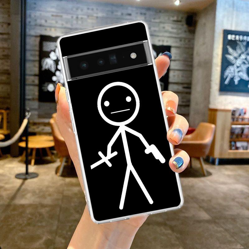 funny Cute Cartoon Matchman For Google Pixel 9 8 7 6 Pro Phone Case Soft For Pixel 6A 5 4 5A 4A 3A XL 5G Silicone Clear Cover