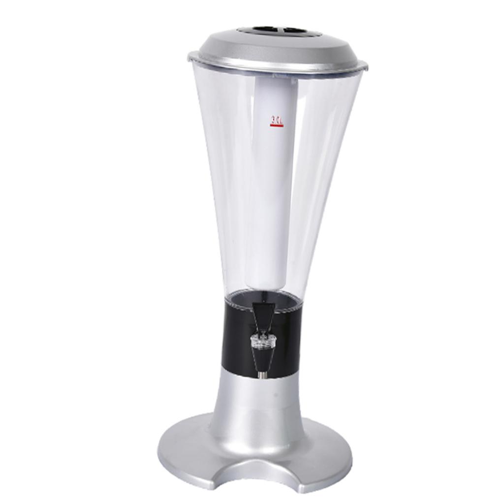 3L Bierturmspender, Mehrzweck-Leuchttisch-Wein-Bierturmspender mit Wasserhahn für Zuhause