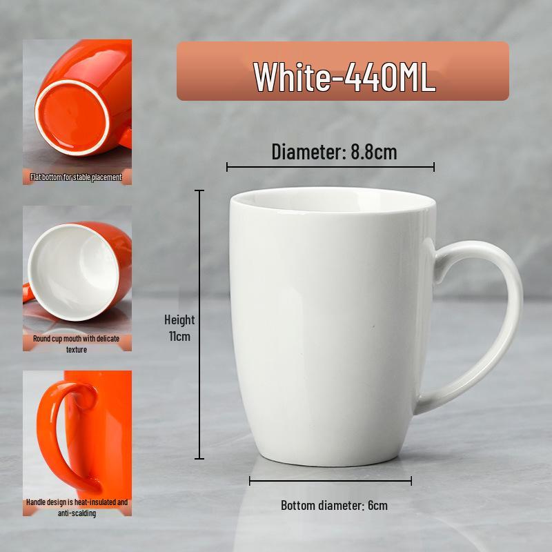 

Hotel B&B Drum-Shaped Ceramic Mug - Glazed Coffee, Milk, Tea Cup 440ML