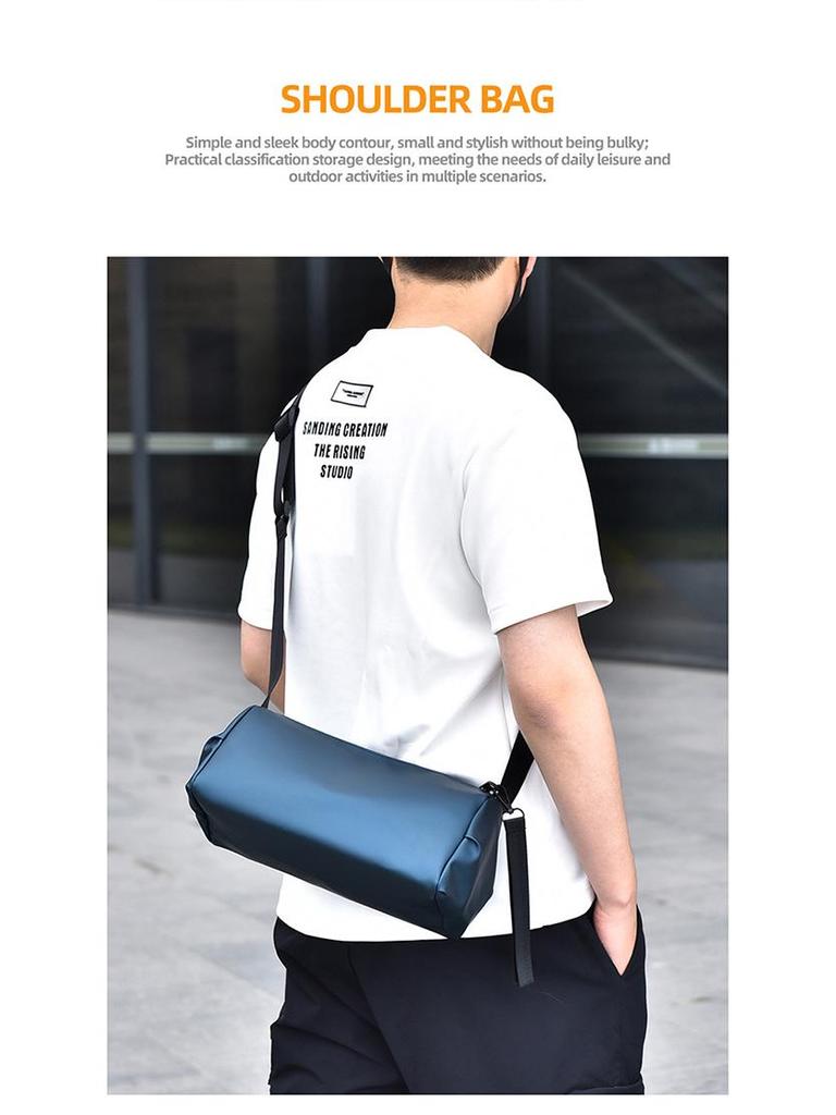 Trendy Korean-Style Retro Cylinder Crossbody Bag - Water-Resistant, Unisex Casual Shoulder Bag