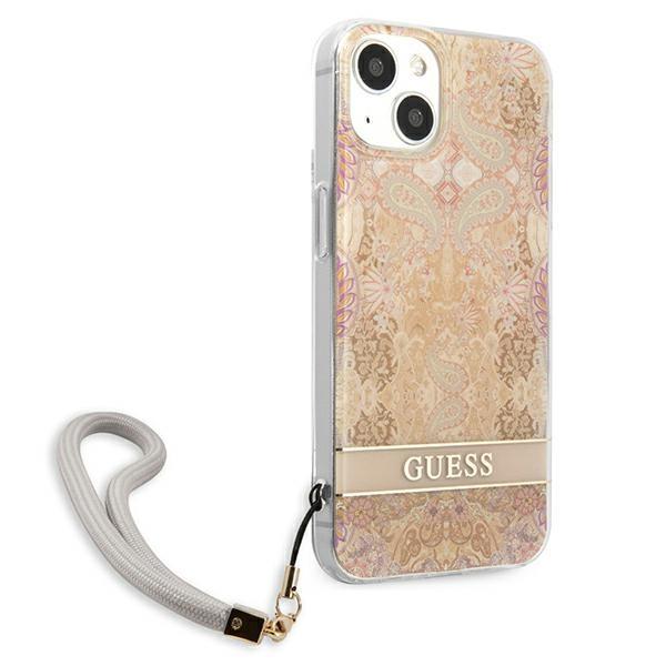 Guess Guhcp13Shflsd Iphone 13 Mini 5,4Złoty/Gold Hardcase Flower Strap