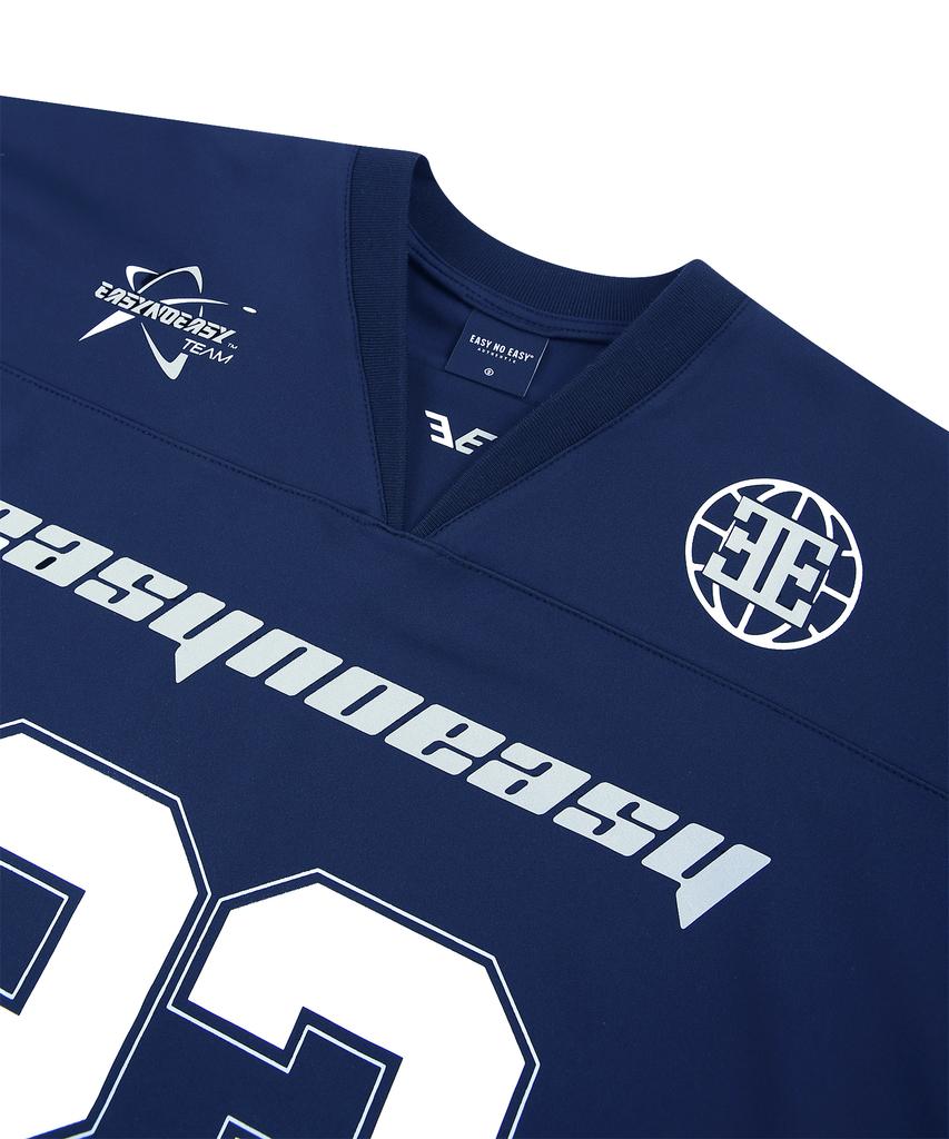 EASY NO EASY Long Sleeve Football Jersey - Navy