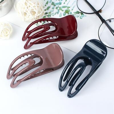 Yousheng French Style Hair Claw Hollow U-shaped Strong Grip Women Hair Clip Curved Ponytail Holder Hair Styling Tool