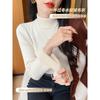 Pit Strip Semi-turtleneck Integrated Imitation Mink Velvet Bottoming Shirt Top Women's Autumn and Winter Slim-fitting Inner with Warm Knitted Sweater