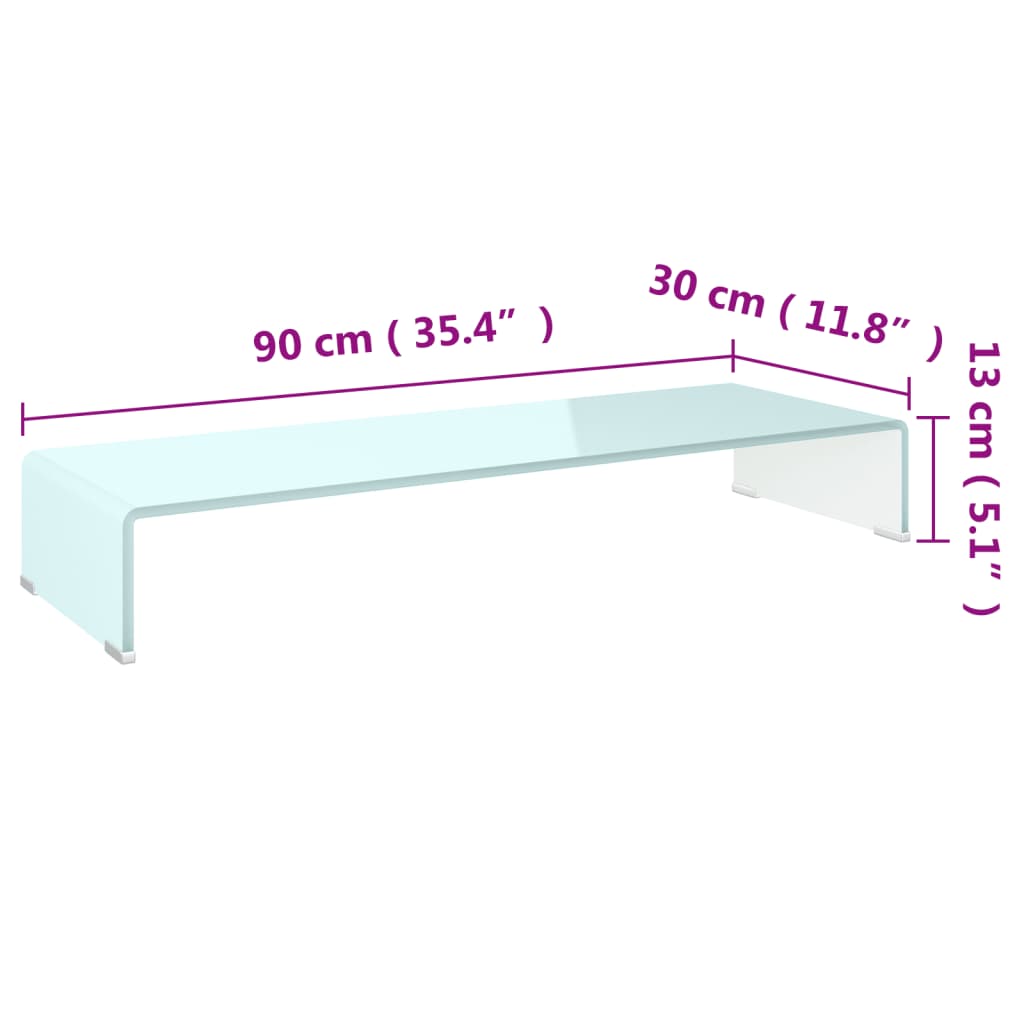 Vidaxl Podstawka Pod Monitor / Tv, Zielone Szkło, 90X30X13 Cm