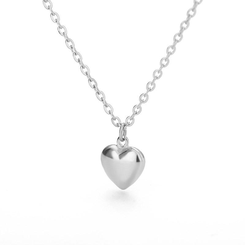 Fashion Necklaces 2022 Woman Stainless Steel Love Heart Pendant Necklaces Virgin Girls Jewelry Rose Gold Color Chain Link