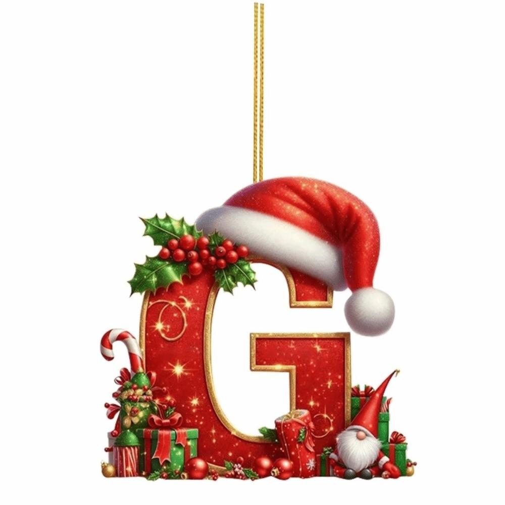 New 26 Letter Christmas Decorations Personalized Design DIY Christmas Tree Hanging Pendant Acrylic Xmas Letter Decoration Gifts