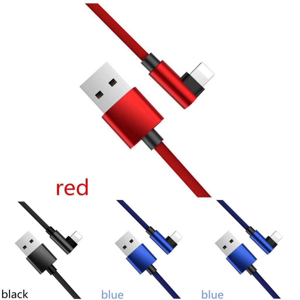 Right Charging Line Angle 90 Degree For Iphone Charger Shape Cable Braided
