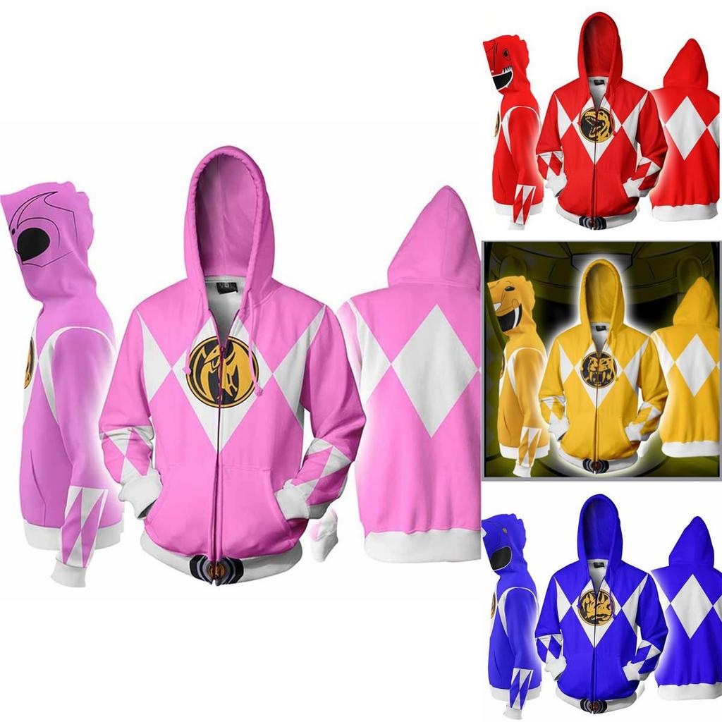 Mighty Morphin Power Rangers Cosplay 3d Printing Hoodie With Premium Quality