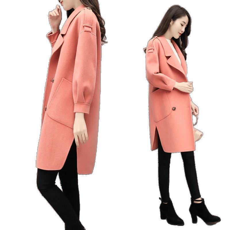 Hepburn Style Wool Coat for Petite Women - New 2025 Mid-Length Korean Over-the-Knee Outerwear for Autumn/Winter